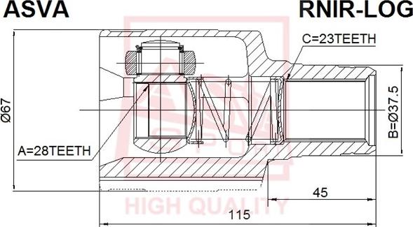 ASVA RNIR-LOG - Kit giunti, Semiasse autozon.pro