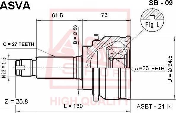 ASVA SB-09 - Kit giunti, Semiasse autozon.pro