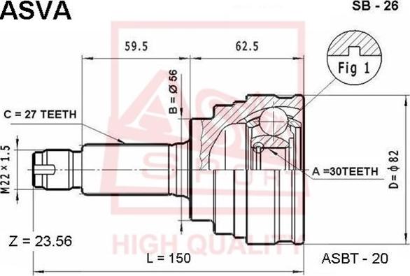 ASVA SB-26 - Kit giunti, Semiasse autozon.pro