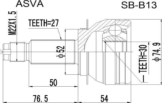 ASVA SB-B13 - Kit giunti, Semiasse autozon.pro