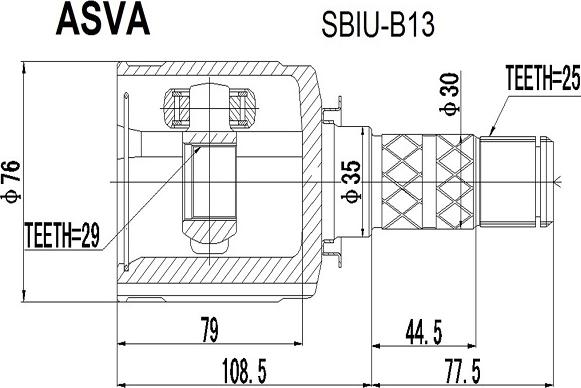 ASVA SBIU-B13 - Kit giunti, Semiasse autozon.pro