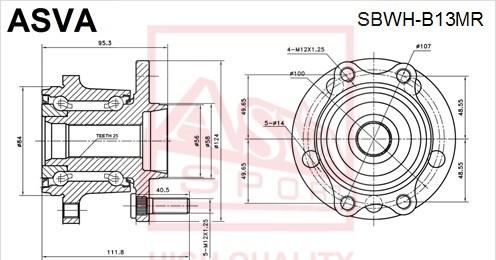 ASVA SBWH-B13MR - Mozzo ruota autozon.pro