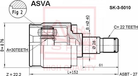 ASVA SK-3-5010 - Kit giunti, Semiasse autozon.pro