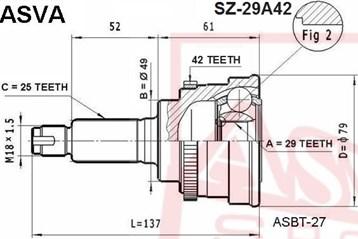 ASVA SZ-29A42 - Kit giunti, Semiasse autozon.pro