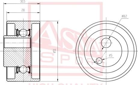 ASVA SZBP-006 - Rullo tenditore, Cinghia trapezoidale autozon.pro