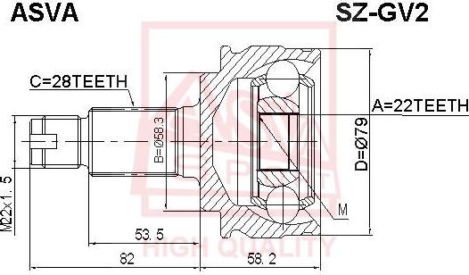 ASVA SZ-GV2 - Kit giunti, Semiasse autozon.pro