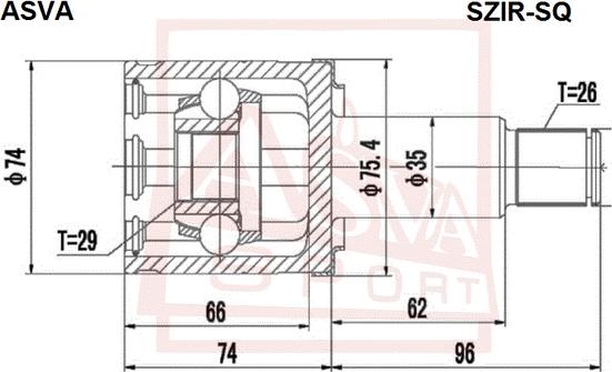 ASVA SZIR-SQ - Kit giunti, Semiasse autozon.pro