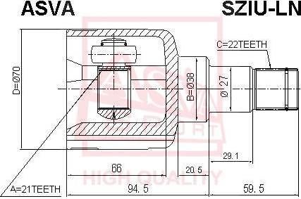 ASVA SZIU-LN - Kit giunti, Semiasse autozon.pro