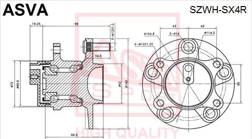 ASVA SZWH-SX4R - Mozzo ruota autozon.pro