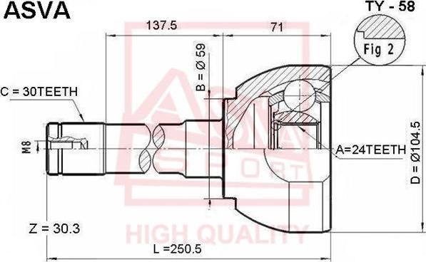 ASVA TY-58 - Kit giunti, Semiasse autozon.pro