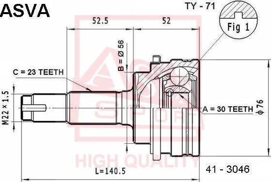 ASVA TY-71 - Kit giunti, Semiasse autozon.pro