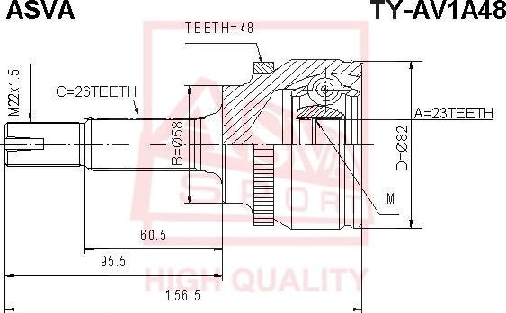 ASVA TY-AV1A48 - Kit giunti, Semiasse autozon.pro