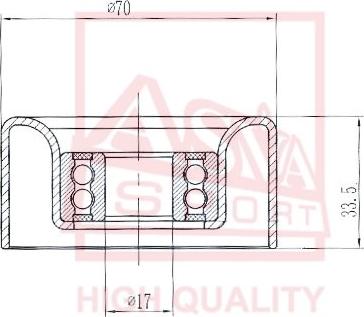 ASVA TYBP-043 - Rullo tenditore, Cinghia trapezoidale autozon.pro