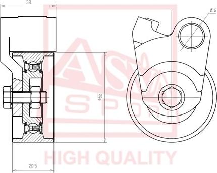 ASVA TYBP-042 - Rullo tenditore, Cinghia trapezoidale autozon.pro