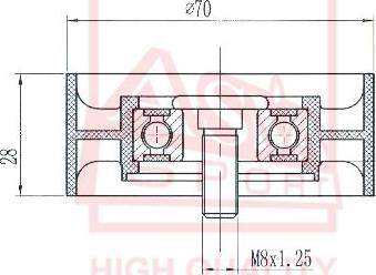 ASVA TYBP-057 - Rullo tenditore, Cinghia trapezoidale autozon.pro