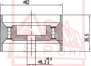 ASVA TYBP-008 - Rullo tenditore, Cinghia trapezoidale autozon.pro