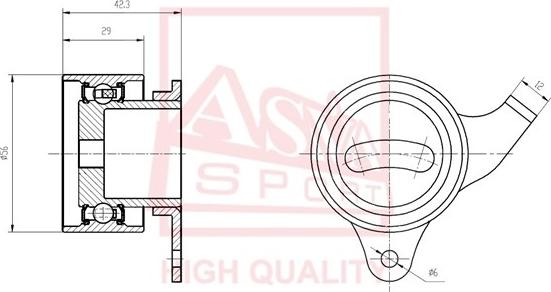 ASVA TYBP-020 - Rullo tenditore, Cinghia trapezoidale autozon.pro