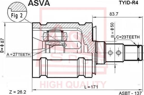 ASVA TYID-R4 - Kit giunti, Semiasse autozon.pro