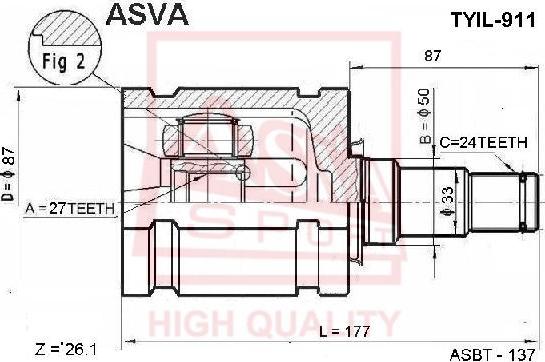 ASVA TYIL-911 - Kit giunti, Semiasse autozon.pro