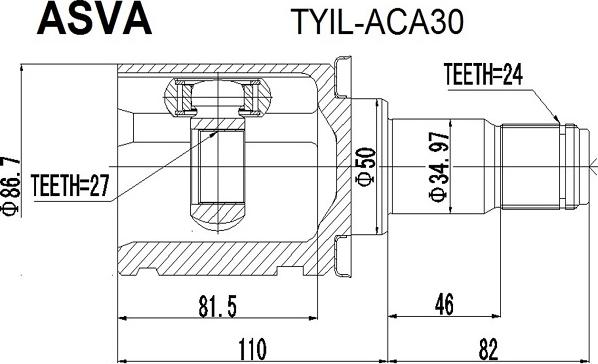 ASVA TYIL-ACA30 - Kit giunti, Semiasse autozon.pro