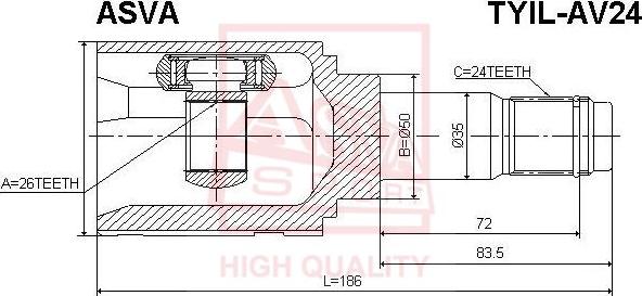 ASVA TYIL-AV24 - Kit giunti, Semiasse autozon.pro