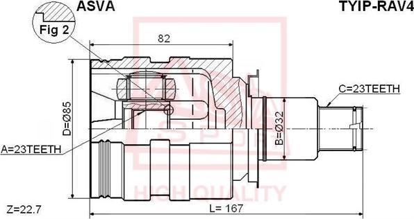 ASVA TYIP-RAV4 - Kit giunti, Semiasse autozon.pro