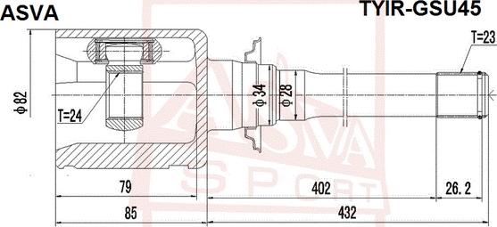 ASVA TYIR-GSU45 - Kit giunti, Semiasse autozon.pro