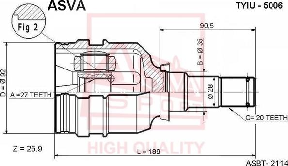 ASVA TYIU-5006 - Kit giunti, Semiasse autozon.pro