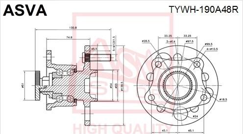 ASVA TYWH-190A48R - Mozzo ruota autozon.pro