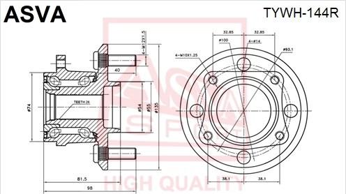 ASVA TYWH-144R - Mozzo ruota autozon.pro