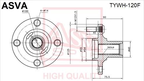 ASVA TYWH-120F - Mozzo ruota autozon.pro