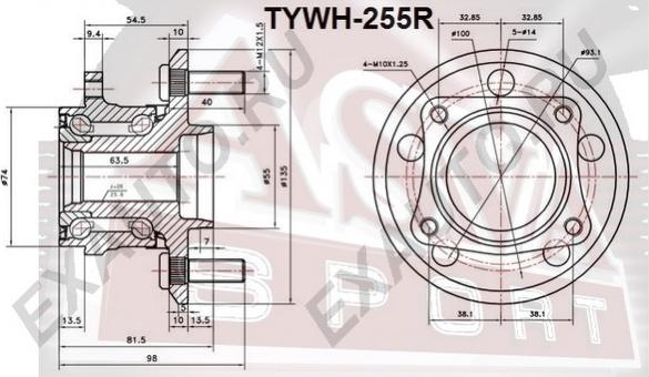 ASVA TYWH-255R - Mozzo ruota autozon.pro