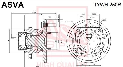 ASVA TYWH-250R - Mozzo ruota autozon.pro