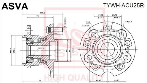 ASVA TYWH-ACU25R - Mozzo ruota autozon.pro