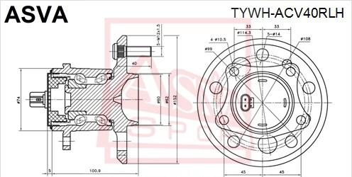 ASVA TYWH-ACV40RLH - Mozzo ruota autozon.pro