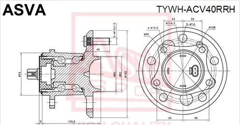 ASVA TYWH-ACV40RRH - Mozzo ruota autozon.pro