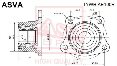 ASVA TYWH-AE100R - Mozzo ruota autozon.pro