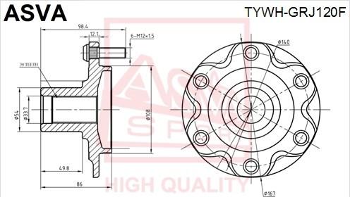 ASVA TYWH-GRJ120F - Mozzo ruota autozon.pro