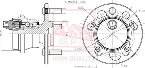 ASVA TYWH-IPS10R - Mozzo ruota autozon.pro