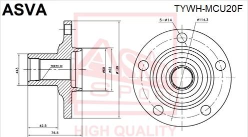 ASVA TYWH-MCU20F - Mozzo ruota autozon.pro