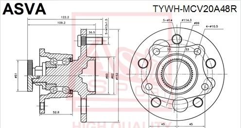 ASVA TYWH-MCV20A48R - Mozzo ruota autozon.pro