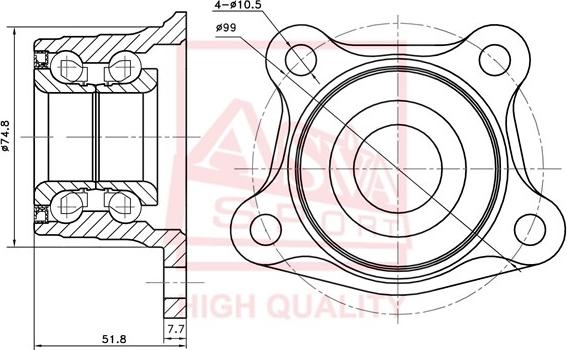 ASVA TYWH-ST190R - Mozzo ruota autozon.pro