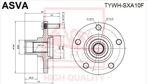 ASVA TYWH-SXA10F - Mozzo ruota autozon.pro