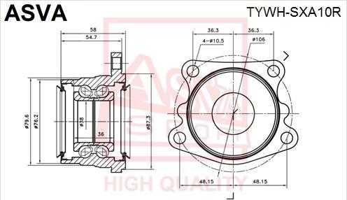 ASVA TYWH-SXA10R - Mozzo ruota autozon.pro