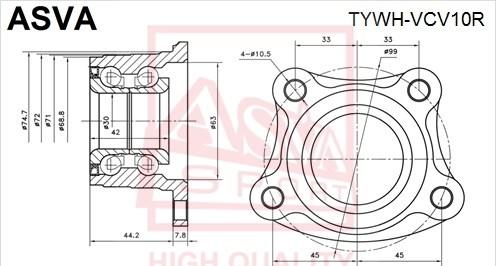 ASVA TYWH-VCV10R - Mozzo ruota autozon.pro