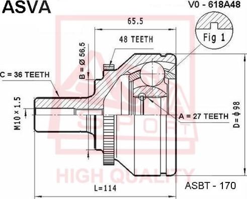 ASVA VO-618A48 - Kit giunti, Semiasse autozon.pro