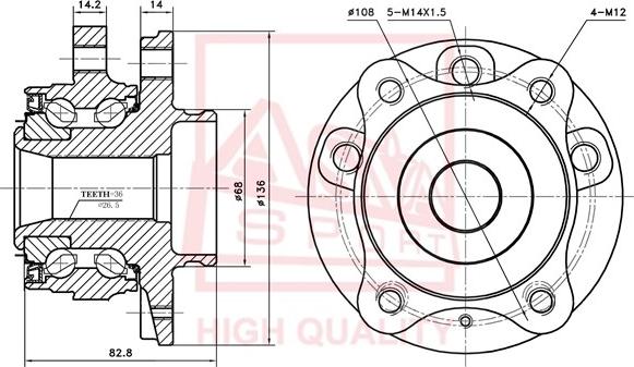 ASVA VOWH-XC9F2 - Mozzo ruota autozon.pro