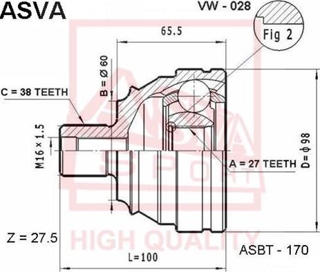 ASVA VW-028 - Kit giunti, Semiasse autozon.pro