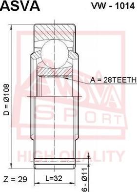 ASVA VW-1014 - Kit giunti, Semiasse autozon.pro