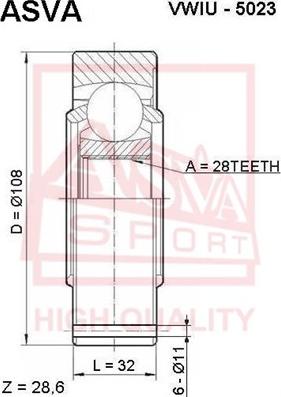 ASVA VWIU-5023 - Kit giunti, Semiasse autozon.pro